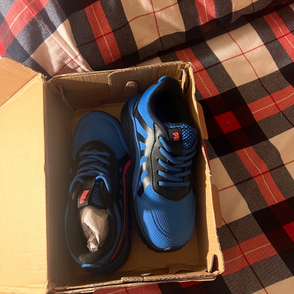 Puma Red and Black Shoe with Box